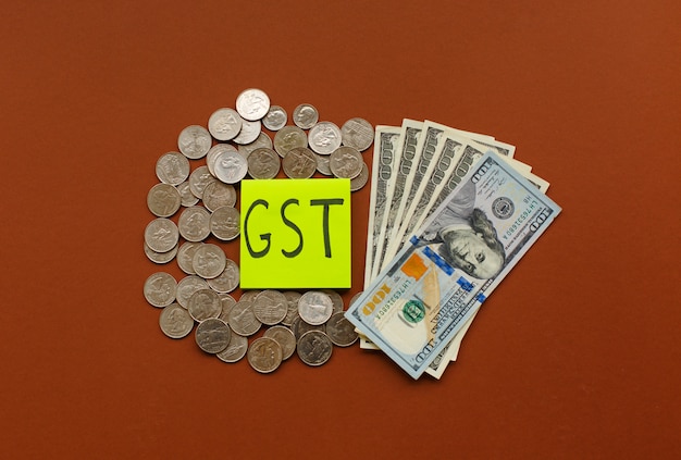 Foto nieuwe valuta en goederen- en servicebelasting, gst-belasting