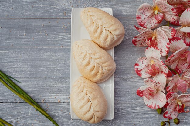 Nieuwjaar Aziatisch eten bovenaanzicht