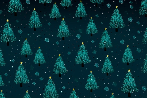 Nieuwjaar Kerstpatroon Kerstboom Achtergrondbehang AI gegenereerd