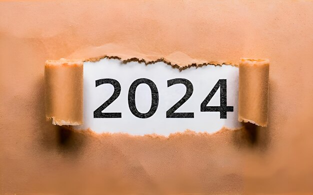 Foto nieuwjaars bannerontwerp voor 2024