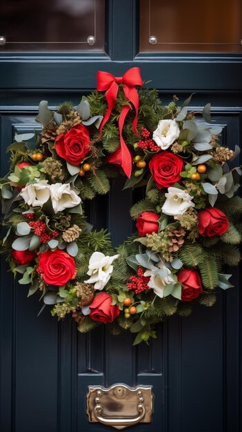 Nieuwjaars krans op de deur Kerstkrans op de door