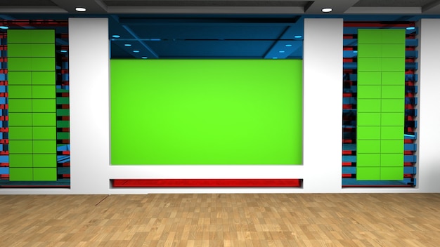 Nieuws Studio Achtergrond Voor TV Shows TV Op Wall3D Virtuele Nieuws Studio Achtergrond 3d illustratie