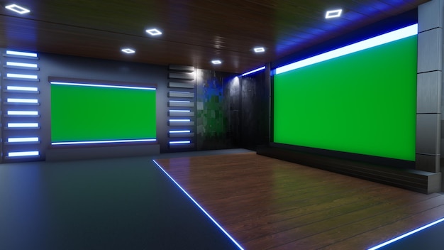 Nieuws studio achtergrond voor tv shows tv op wall3d virtuele nieuws studio achtergrond 3d illustratie