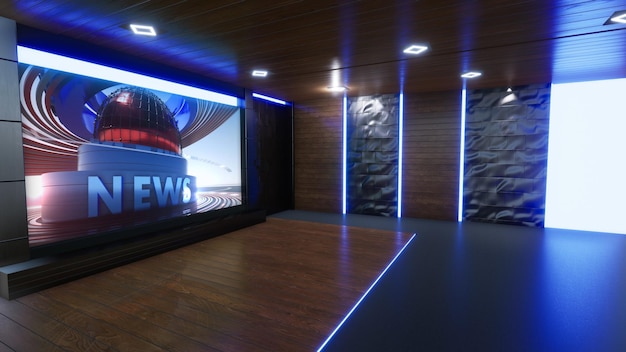 Nieuws Studio Achtergrond Voor TV Shows TV Op Wall3D Virtuele Nieuws Studio Achtergrond 3d illustratie