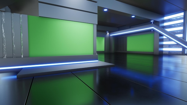 Nieuws Studio Achtergrond Voor TV Shows TV Op Wall3D Virtuele Nieuws Studio Achtergrond 3d illustratie