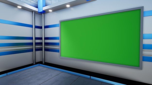 Nieuws studio achtergrond voor tv shows tv op wall3d virtuele nieuws studio achtergrond 3d illustratie