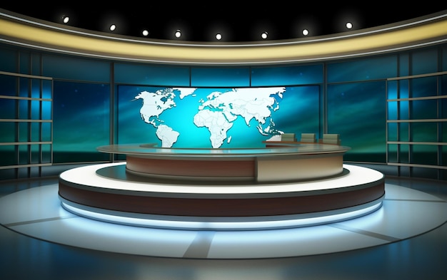 Nieuwssets Broadcast Design Internationaal podiumdecorontwerp Tv-decorontwerp Tv-ontwerp