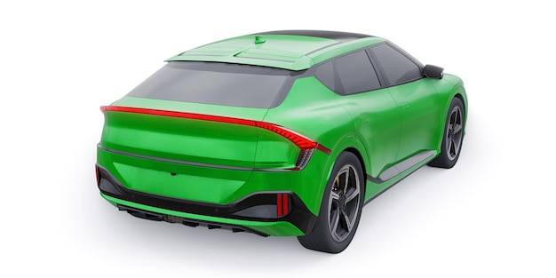 Nieuwste elektrische familie crossover SUV voor de stad 3d illustratie