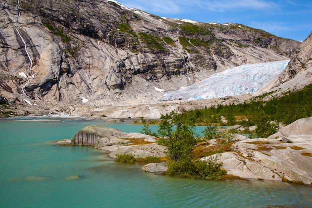 Foto nigardsbreen gletsjerlandschap