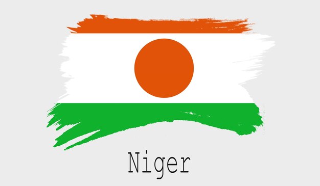 Niger flag on white background