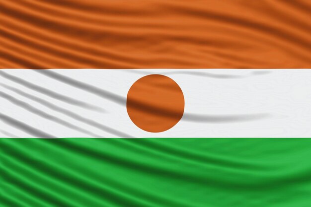 Niger vlag Golf close-up, nationale vlag achtergrond