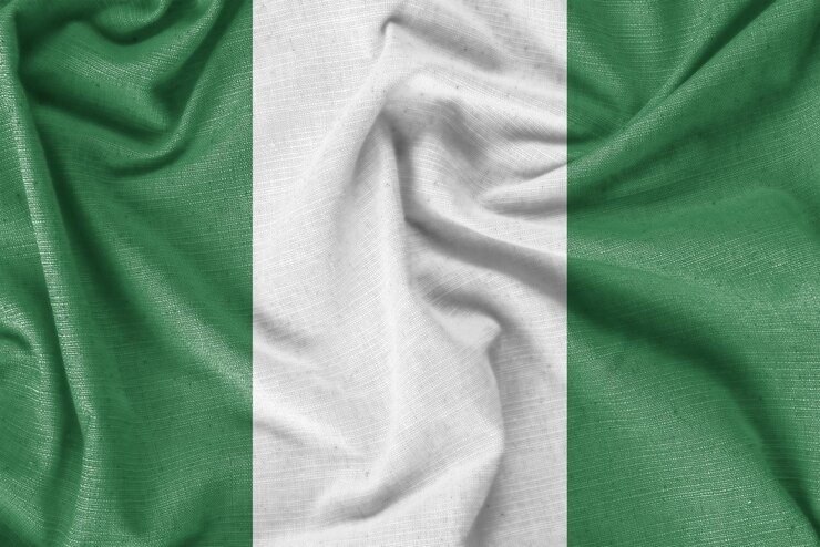 Nigeria country flag background realistic silk fabric