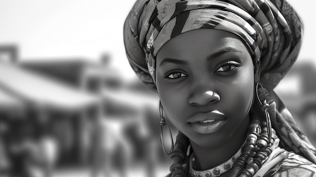 Nigeriaans mooi meisje Nigeriaans kostuum doos_brood zwarte Afro-Amerikaanse vrouw