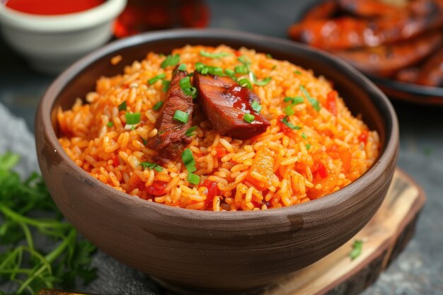 Foto nigeriaanse jollof rice