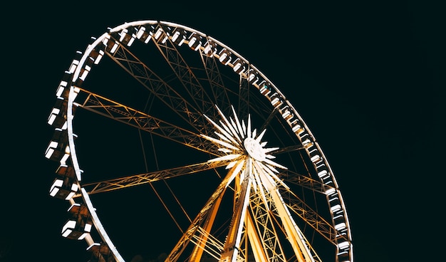 Night beautiful photo of a sight wheel in Budapest.