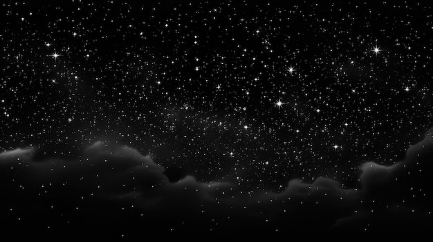 Night black stars background