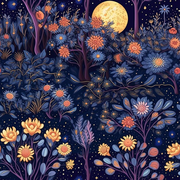 night Boho background