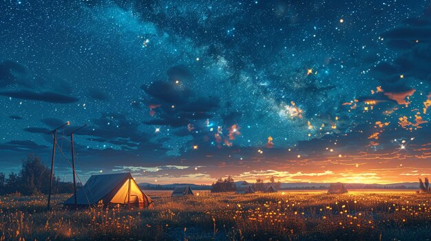 night camping under the milkyway