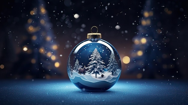 Night of Christmas with Ball Snow Background