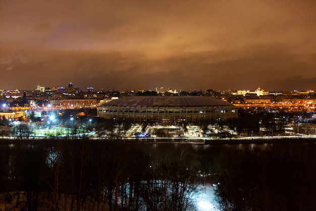 Night city landscape.