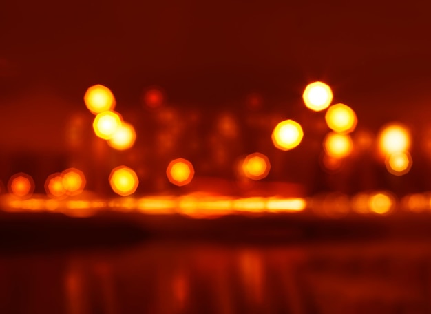 Огни ночного города боке с отражениями фоном hd