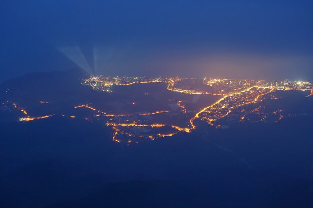 Night city Tekirova in Turkey on the beach
