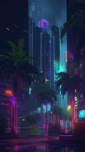 Premium AI Image | Night in the city wallpapers