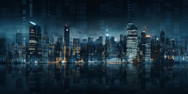 하늘을 고 있는 밤의 도시 디지털화 (Generative AI)