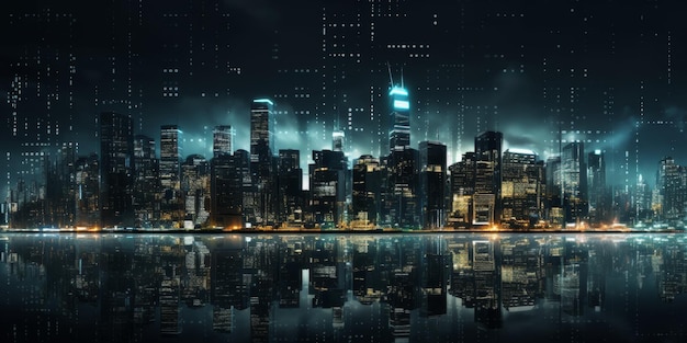 하늘을 고 있는 밤의 도시 디지털화 (Generative AI)