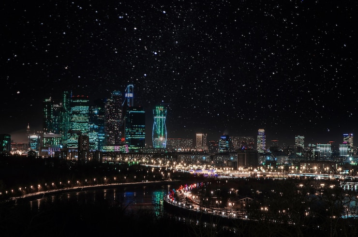 Photo night cityscape landscape