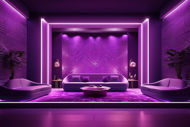 Night club background indoor interior neon lights glow purple backdrop
