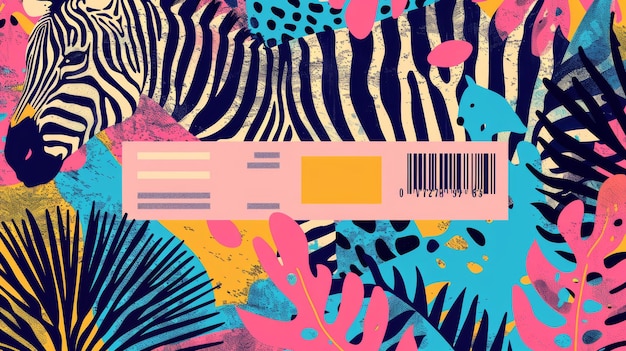 Photo night club party ticket templates illustration of a music concert invitation layout with zebra and leopard skin texture backgrounds barcode and sample text exotic wild animals