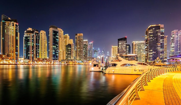Night dubai marina skyline Dubai United Arab Emirates
