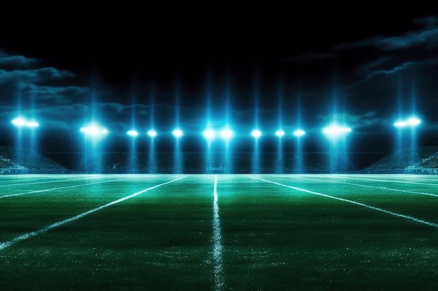 Фото Ночная футбольная арена в огнях с мячом вблизи фото высокого качества