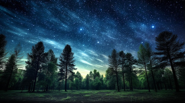 night forest land scape HD wallpaper photographic image