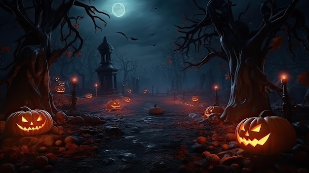 Premium AI Image | Night of Halloween Background