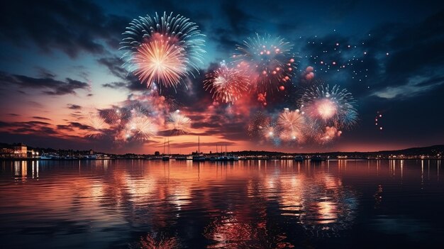 On the night of the holiday there was a lovely display of fireworks above the river