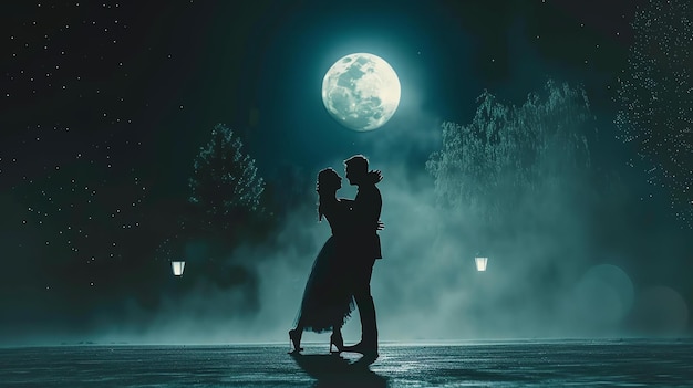 The night is dark and mysterious but the love between this couple is bright and clear
