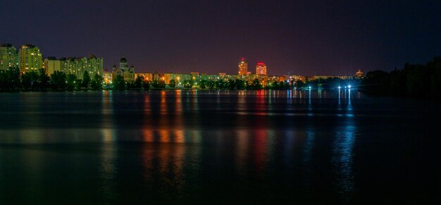 Night landscape of the embankment on Obolon Kiev