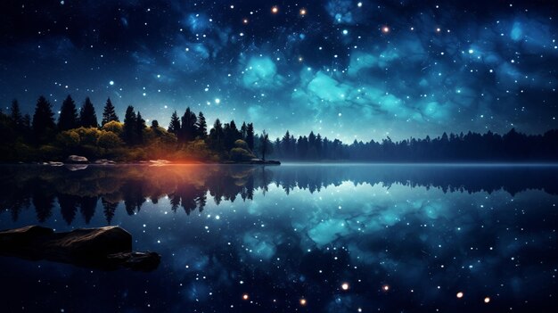 night landscape with stars