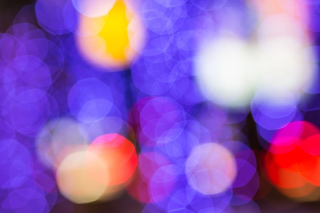 Night light bokeh of lights decorate the Christmas and New Year 