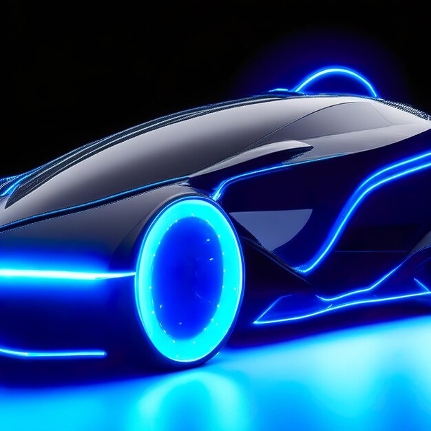 Foto concept car con luci notturne