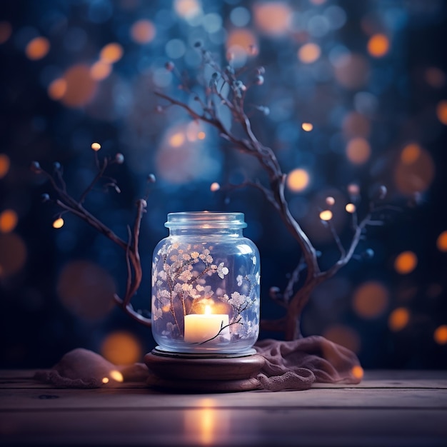 Photo night light lamp bokeh background