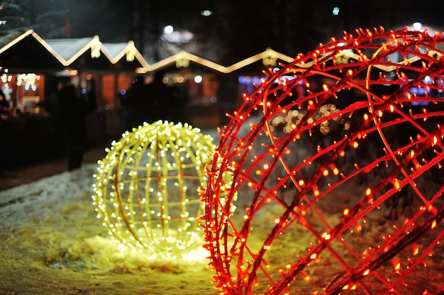 Night lights at city for celebrating christmas