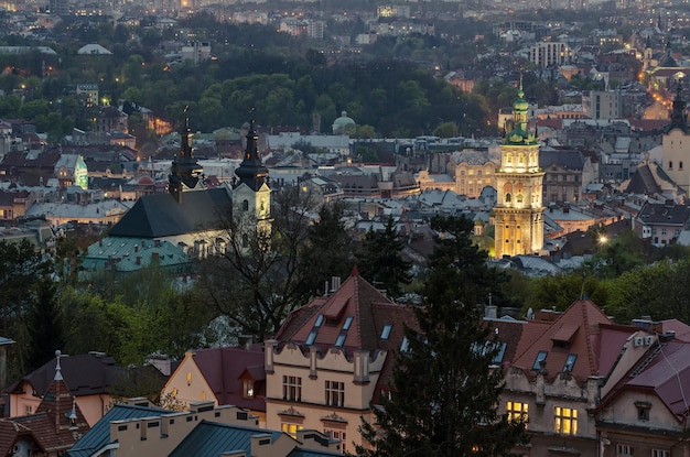 Night Lviv view