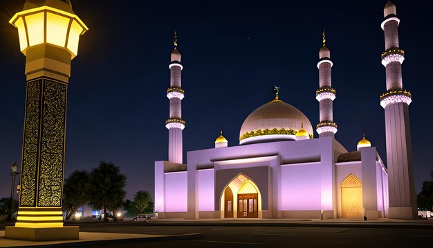 NIght Mosque with backgraound