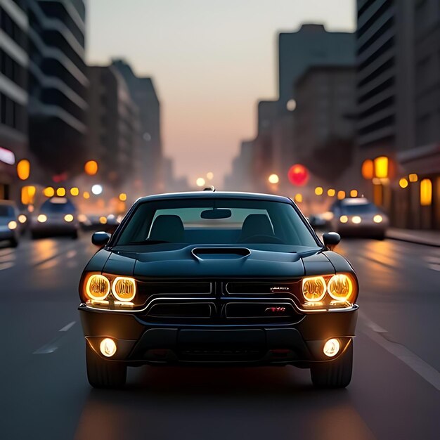 Фото Ночные движения dodge charger в городских джунглях