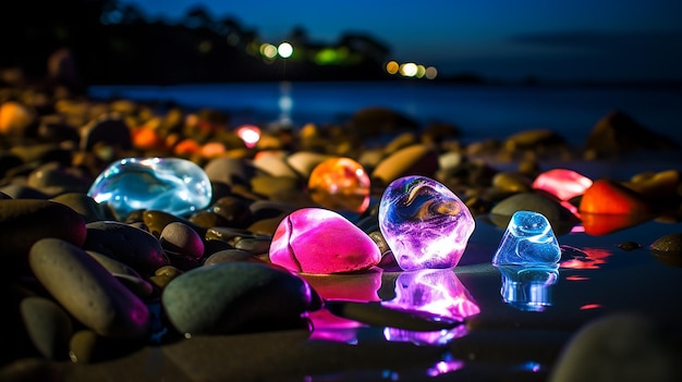 Foto di notte al neon bellissimo sfondo colorato giallo rosa verde rosso bianco blu viola pietra