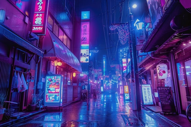 Foto una strada notturna al neon nel quartiere centrale di nakano tokyo giappone 10072019