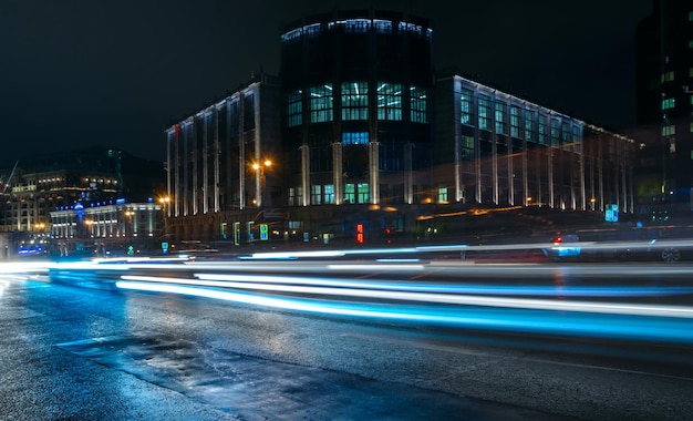 Night Panorama of the Financial Center of Moscow